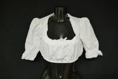 Gr.38 Dirndlbluse weiß Bluse für Dirndl Landhaus Baumwollmischung Spitze B11226 - Bild 1 von 4