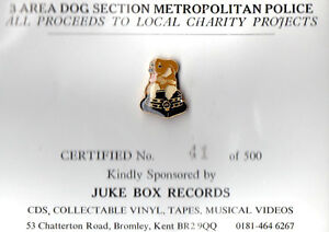 METROPOLITAN POLICE 3 Area Dog Section Ltd EDITION TIE PIN 