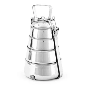 Stainless Steel Pyramid Lunch Box Tiffin Box Food Container Diwali Gift - Picture 1 of 7