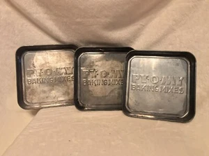 SET 3 tortiere vintage anni '50 PY-O-MY MIX DA FORNO, 7,25" quadrate PUBBLICITARIE - Foto 1 di 11