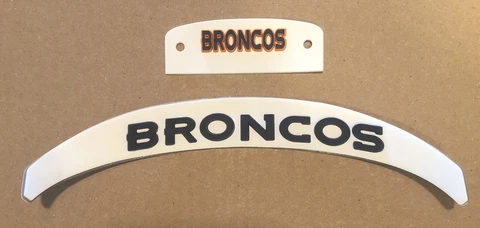 Denver Broncos Front And Rear Helmet 3D Bumpers For Full Size Riddell Speed Cover