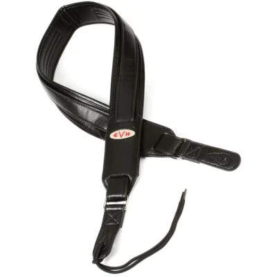 Correa de guitarra de cuero premium EVH Eddie Van Halen, negra Foto 1 de 4