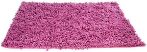 DaDa Bedding Soft Hot Fuchsia Pink Noodle Chenille Shaggy Rug Carpet Bath Mat - Picture 1 of 11