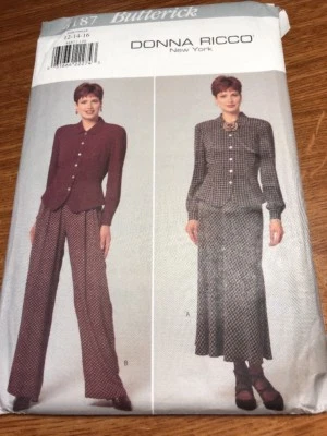 New Uncut Butterick 4187 Misses and Petites Top Skirt Pants semi fitted 12 14 16 - Image 1 of 4