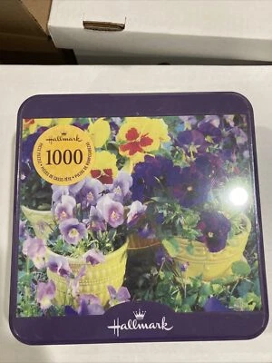 Hallmark Collectible Tin 1000 Pieces Factory Sealed Puzzle Great Look Flowers - Image 1 of 3