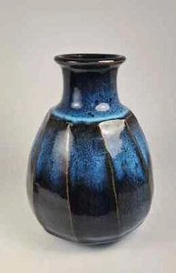 PETER SPARREY b1967 LARGE Blue STONEWARE BOTTLE VASE Superb glaze - Picture 1 of 9