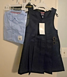 French Toast Navy Jumper Sz 4 and Blue short Sleeve Button Down Shirt Sz 5 NWT - Picture 1 of 4