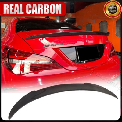 Spoiler labial traseiro de carbono real para Mercedes-Benz W117 C117 CLA250 CLA45  - Imagem 1 de 4