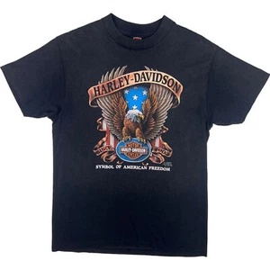 1991 3D Emblem Harley-Davidson Symbol of American Freedom T-Shirt Black L - Picture 1 of 7