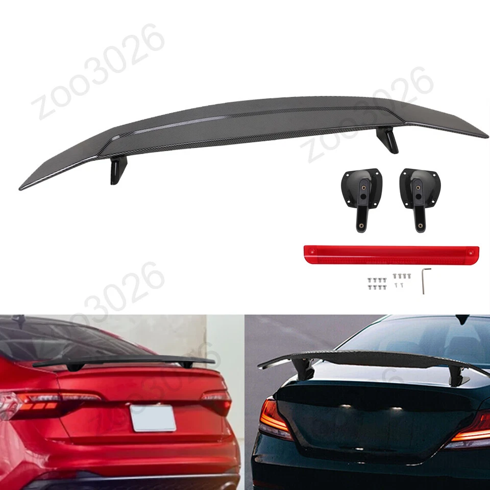 Universal 52" ABS Car Rear Trunk Spoiler Wing Racing Carbon Fiber Style USA Ship Foto 1 de 4