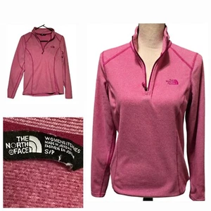 North Face WOMENS Size S Fleece 1/4 Zip Pullover Jacket Agave Barbie Pink - Picture 1 of 10