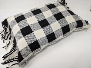 Ralph Lauren- Alpaca Wool- Black and White Fringed Decorative pillow- Rare $175 - Picture 1 of 10