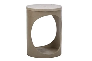 Maitland-Smith Ensemble Chairside Table, Modern Sculptural Mahogany Wood - Picture 1 of 3