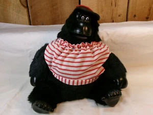 Vintage schwarzes Gorilla animiertes Plüschtier ~ FUNKTIONIERT NICHT - Bild 1 von 6