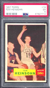 1957 TOPPS #19 TOM HEINSOHN BOSTON CELTICS ROOKIE SP 714 - PSA EX 5 - VERY NICE - Picture 1 of 2