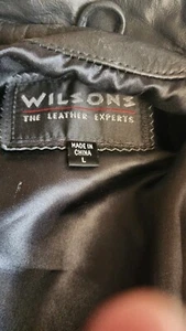 Wilsons Pelle Studio Men's Black Leather Jacket Large With Liner - Picture 1 of 6