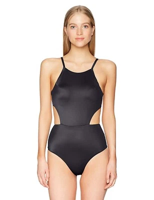 RVCA 144222 Women's Solid One Piece Swimsuit Color Black Sz S - Imagem 1 de 2
