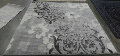 SILVER / IVORY 8' X 8' Back Stain Rug Reduced Price 1172610694 ADR114B-8SQ - Image 1 of 4