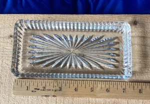 Vtg. Clear Pressed Glass 7.25"L X 3.5"W X .75"D Star Pattern Butter Dish Bottom - Picture 1 of 6