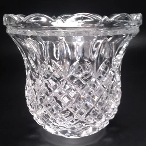 Lamp or Candle Glass Sconce Shade Heavy Crisscross & Fans w Scalloped Edge - Picture 1 of 12