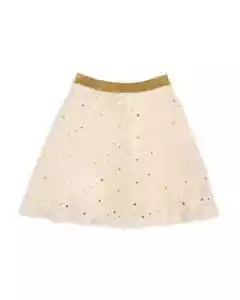 Versace Girls' Stars Embellished Skirt SZ 6Y Gold & Ivory - Picture 1 of 4