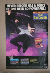P&oacute;ster publicitario promocional Wrath Of The Black Manta Nintendo NES (JA676