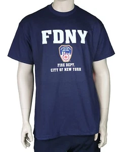 Camiseta FDNY de manga corta con estampado de rescate en la espalda azul marino - Imagen 1 de 2