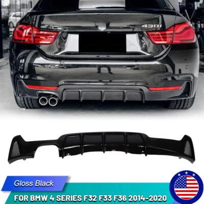 For BMW 4 Series F32 F33 F36 2014-20 428i 430i 435i 440i MP Style Rear Diffuser Foto 1 de 4