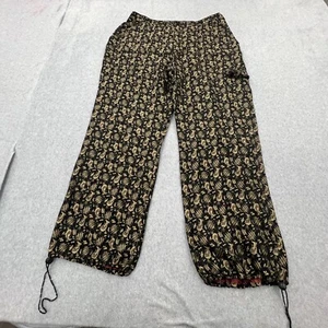 Vintage CHICO'S Pants Womens 3 Silk Blend Capri Joggers Abstract Pockets READ - Picture 1 of 12