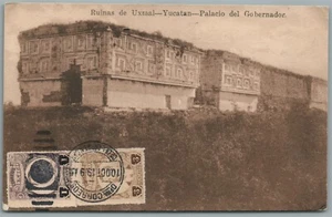 MEXIKO YUCATAN GOUVERNEURSPALAST ANTIKE POSTKARTE mit BRIEFMARKEN - Bild 1 von 2