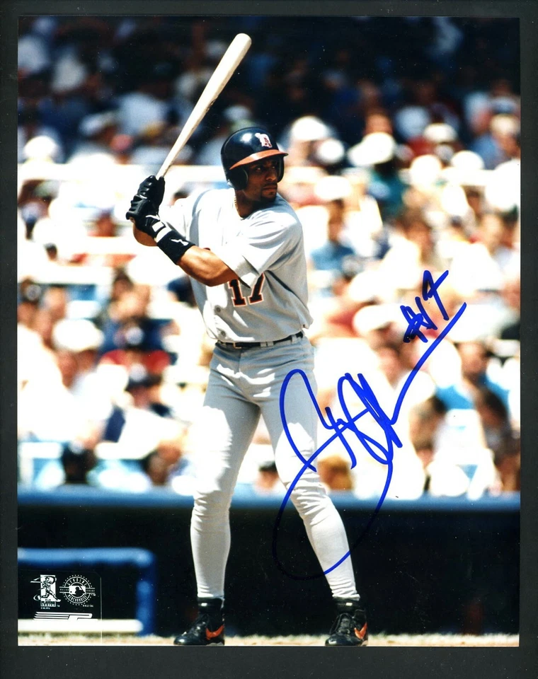 Foto autografiada firmada por Tony Clark de 8 x 10 a color de los Tigres de Detroit bateo de acción Foto 1 de 1