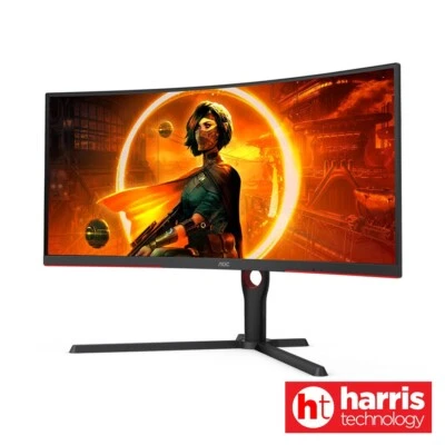 AOC CU34G3S 34" UltraWide QHD 1ms 165Hz FreeSync Curved Gaming Monitor - Image 1 of 4