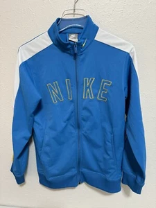 Nike Boys Vintage Warmup Track Athletic Jacket Blue Gold Zip Up Size L 14-16 - Picture 1 of 14