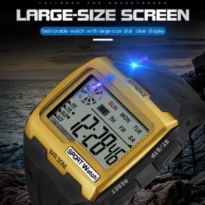 Fashion Military Men's Waterproof Sport Digital Watch LED Backlight Wristwatch - Picture 1 of 24