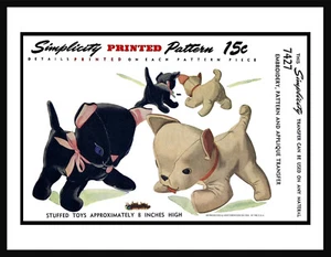 "Simplicity 7427 Patrón PERRO GATO Cachorro Gatito Animal de Peluche 8" - Imagen 1 de 3