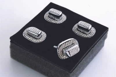 CRYSTAL DOOR LOCK KNOB PINS (MADE WITH SWAROVSKI) FOR MERCEDES BENZ W220 S-CLASS - Image 1 of 4