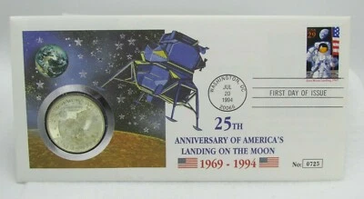 1994 US $1 25th Anniv. of America's Landing on the Moon 1st Day Issue Set - 0725 - Image 1 of 4