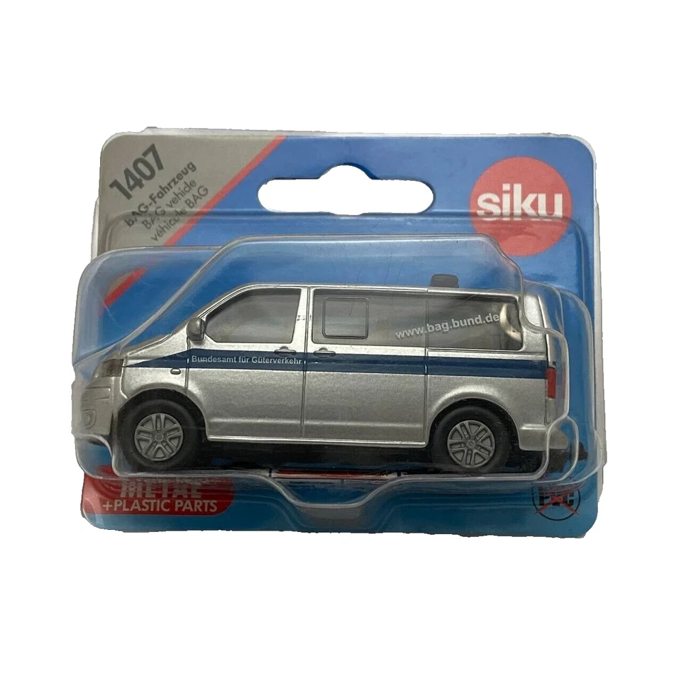 SIKU Super 1407 Volkswagen T5 Transporter Polizei German BAG 1/55 Scale Toy Car - Image 1 of 1