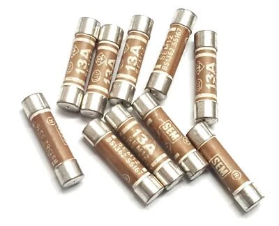 DYNATEX Household Fuses 13 Amp Domestic 10 Pk Cartridge Fuse Mains Plug UK Seller NEW