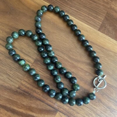 Collar de cuentas de jade jaspe hecho a mano Foto 1 de 4