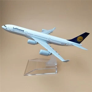 Modello Aereo Lega Die-Cast 1:400 Collezione 16cm Airbus A340 Lufthansa Airlines - Foto 1 di 6