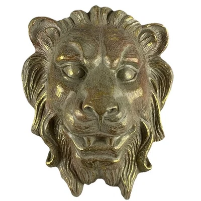 Lions Head Resin Wall Shelf Sconce Gold Color Classical Rococo Hollywood Regency Foto 1 de 4