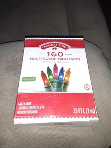 Holiday Time 100 Mini Multi-Color Christmas light Bulbs 19.5 ft outdoors indoors - Picture 1 of 1