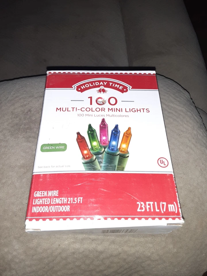 Holiday Time 100 Mini Multi-Color Christmas light Bulbs 19.5 ft outdoors indoors - Image 1 of 1