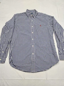 Polo Ralph Lauren Para Hombre Mediano Cuadros Guinga Botones Ajuste Personalizado - Imagen 1 de 11
