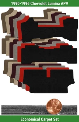 Juego de alfombrillas Velourtex personalizadas para Chevrolet Lumina '90-96 APV (3 piezas) #EK5 Foto 1 de 4