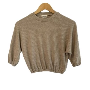 SEVIIN Girls Size 5T Tan Ribbed Lightweight Crewneck Sweater - Picture 1 of 5