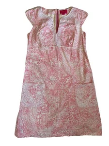 Lilly Pulitzer Jubilee size 12 pink floral sleeveless V-neck pullover dress - Picture 1 of 20