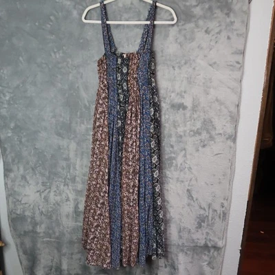 Maxi Vestido Free People Mujer Pequeño Boho Retazos Floral Forrado Tirantes Verano Foto 1 de 4