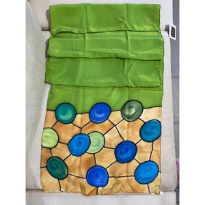 Palau De La Musica Scarf signed Domenech Montaner Lime Green Rectangular unused - Picture 1 of 4